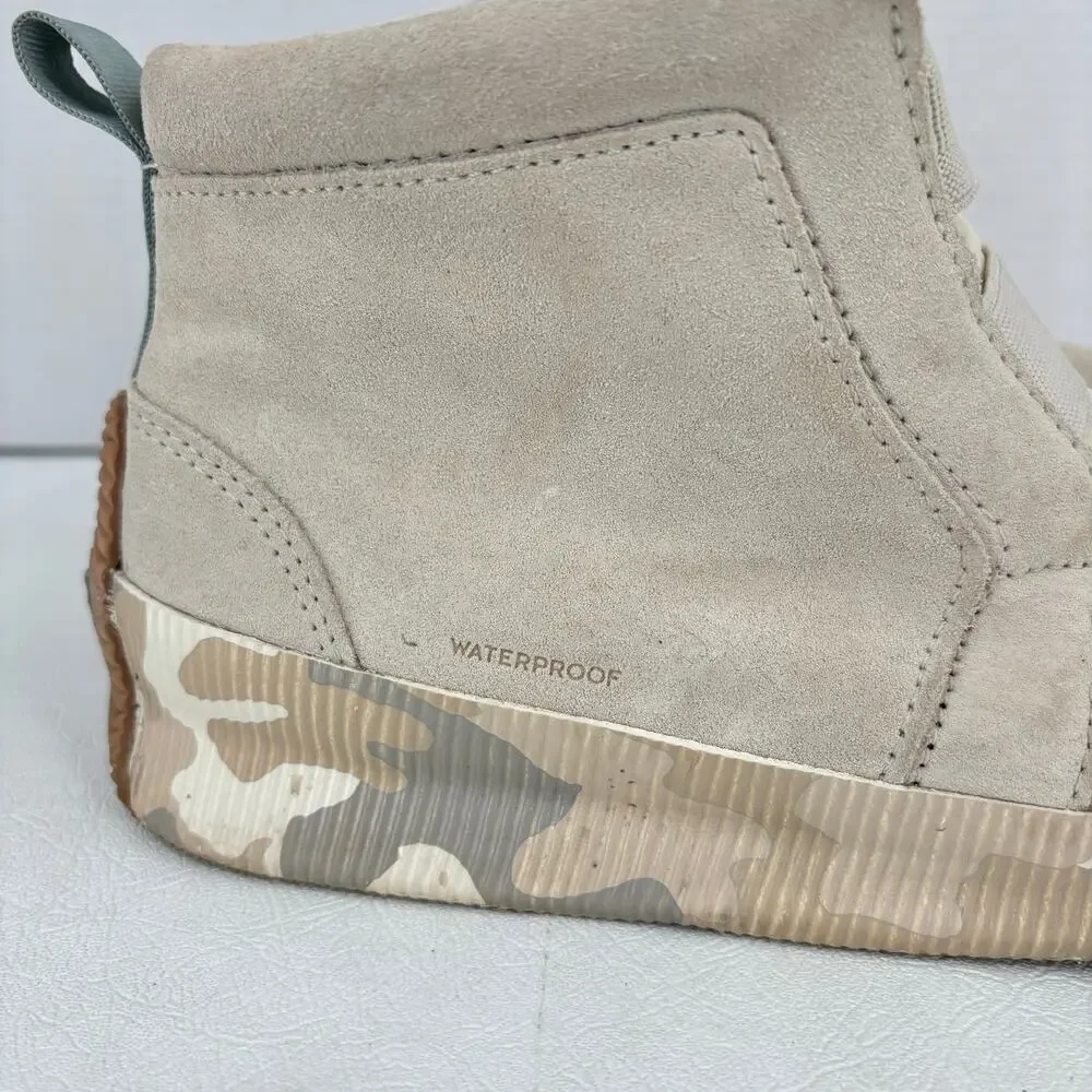 Sorel Out N About Boot Womens 8.5 Waterproof Suede Leather Slip‎ On Mid Beige